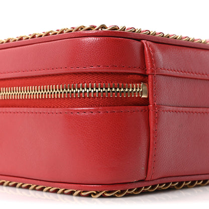 Chanel Goatskin Quilted Small CC Filigree Vanity Case Red 9 of 10