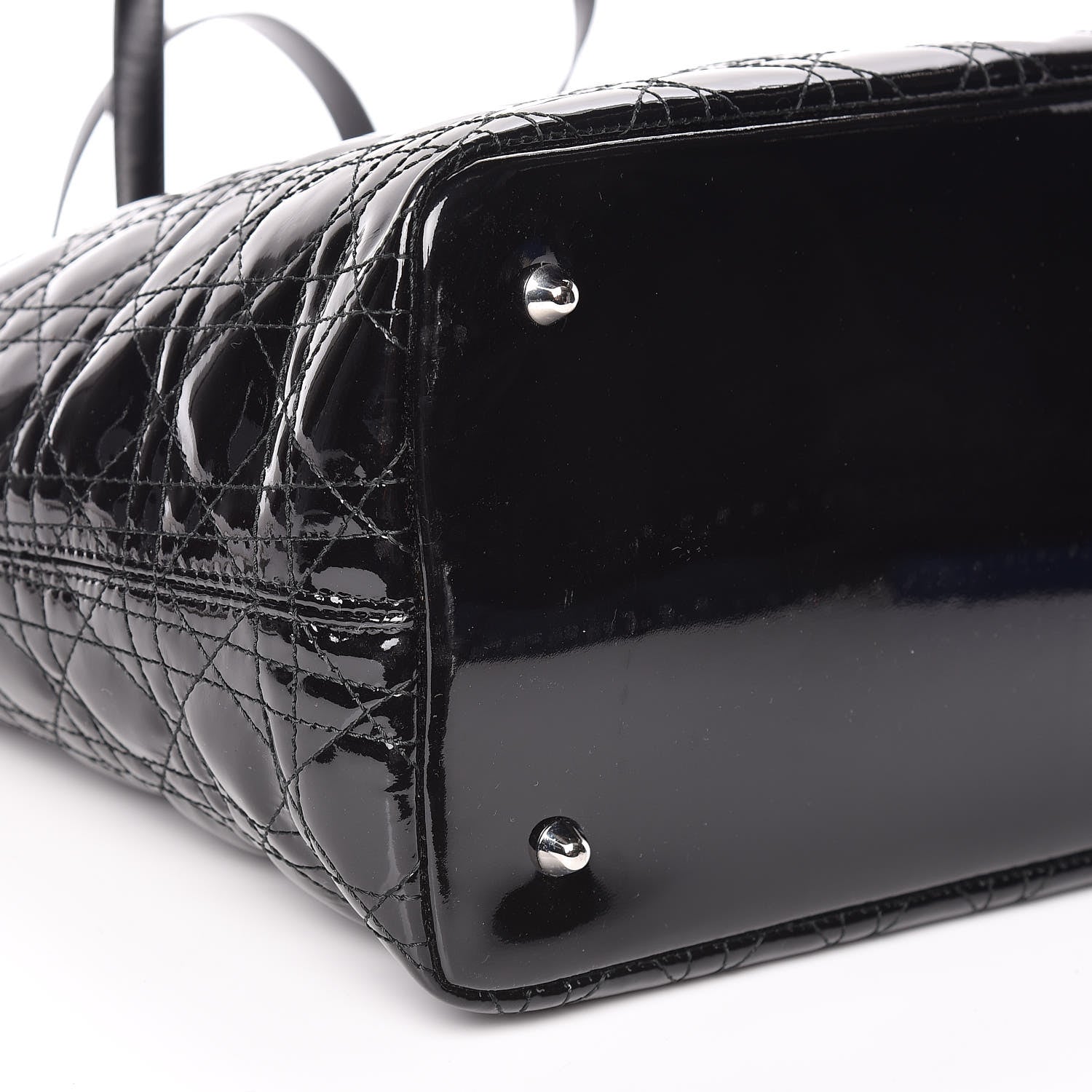 Christian Dior Patent Cannage Medium Panarea Tote Black 6 of 9