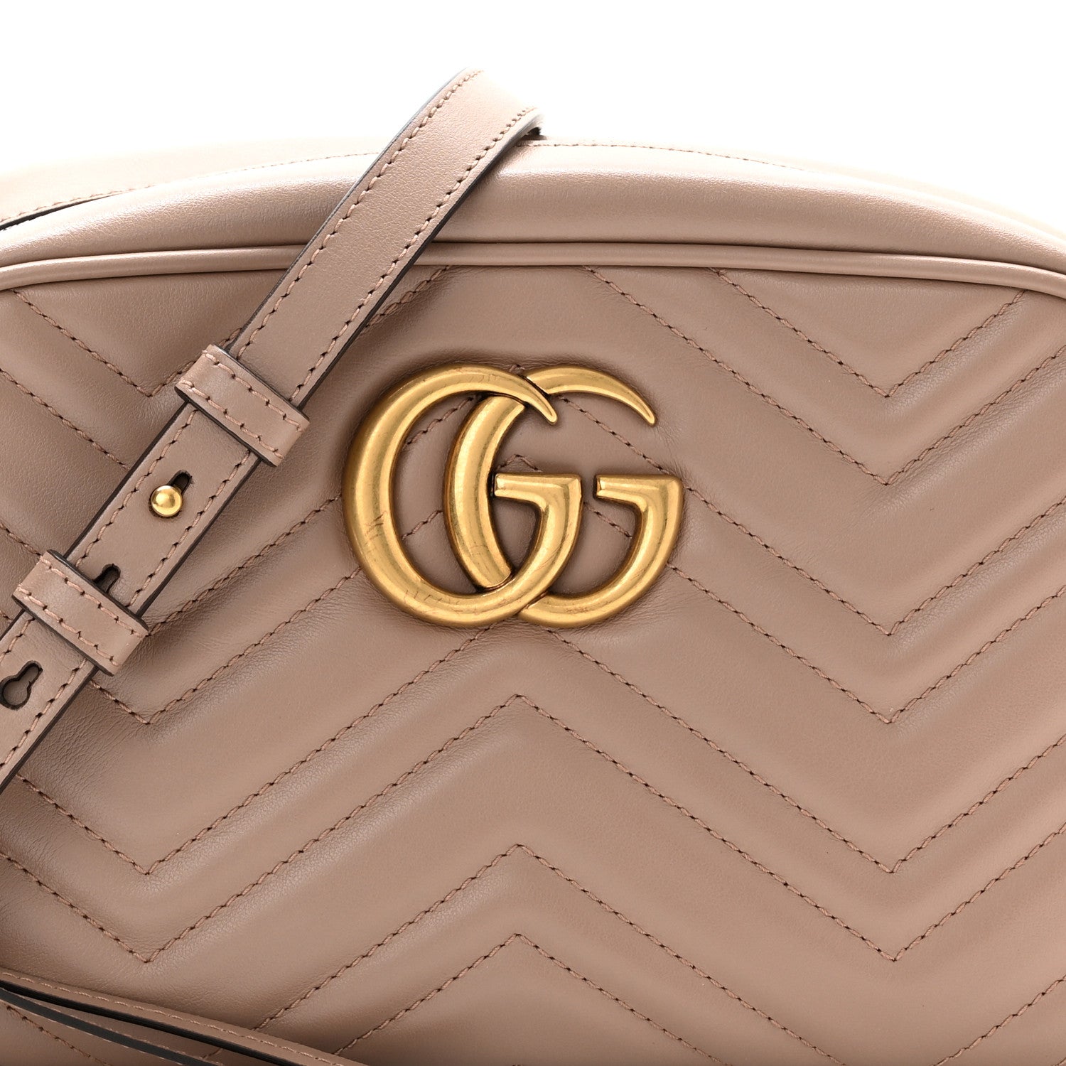 Gucci Calfskin Matelasse Small GG Marmont Chain Shoulder Bag Porcelain Rose 8 of 10