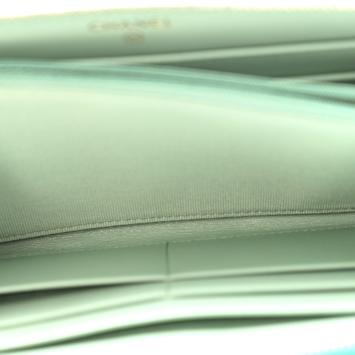 Caviar Quilted Perforated CC Long Zipped Wallet Green