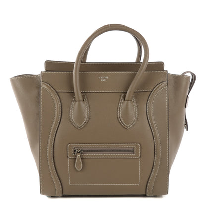 Celine Drummed Calfskin Mini Luggage Souris 1 of 8