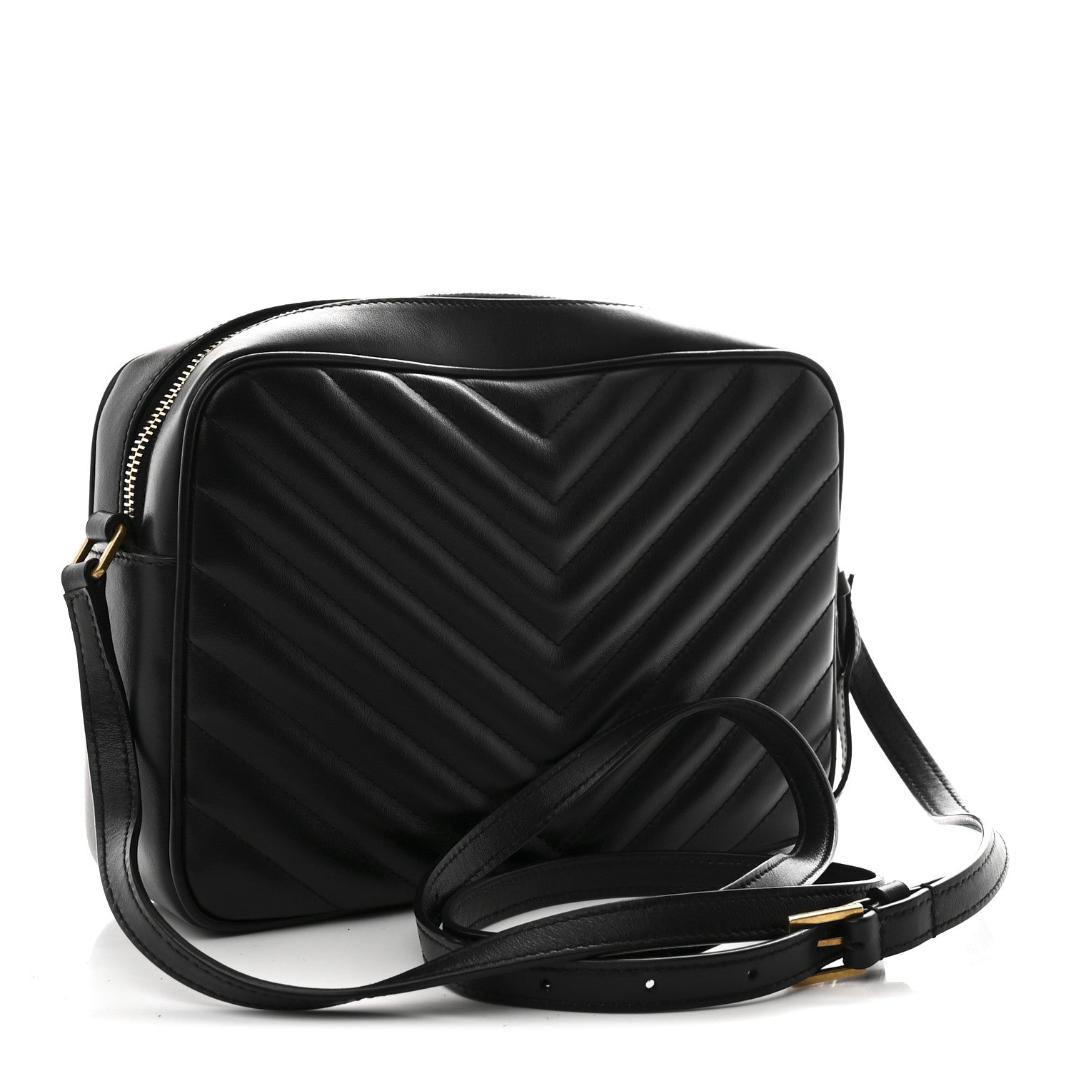 Saint Laurent Calfskin Matelasse Monogram Lou Camera Bag Black 3 of 10