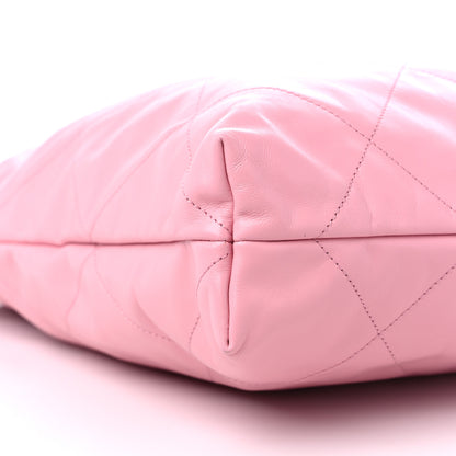 Chanel Shiny Calfskin Quilted Chanel 22 Drawstring Bag Light Pink 9 of 11