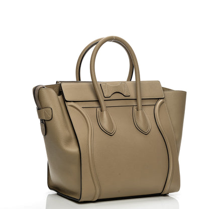 Celine Drummed Calfskin Mini Luggage Dune 3 of 9