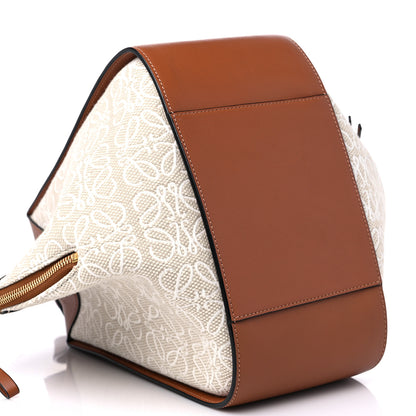 Loewe Calfskin Canvas Anagram Small Hammock Shoulder Bag Ecru Tan 8 of 10