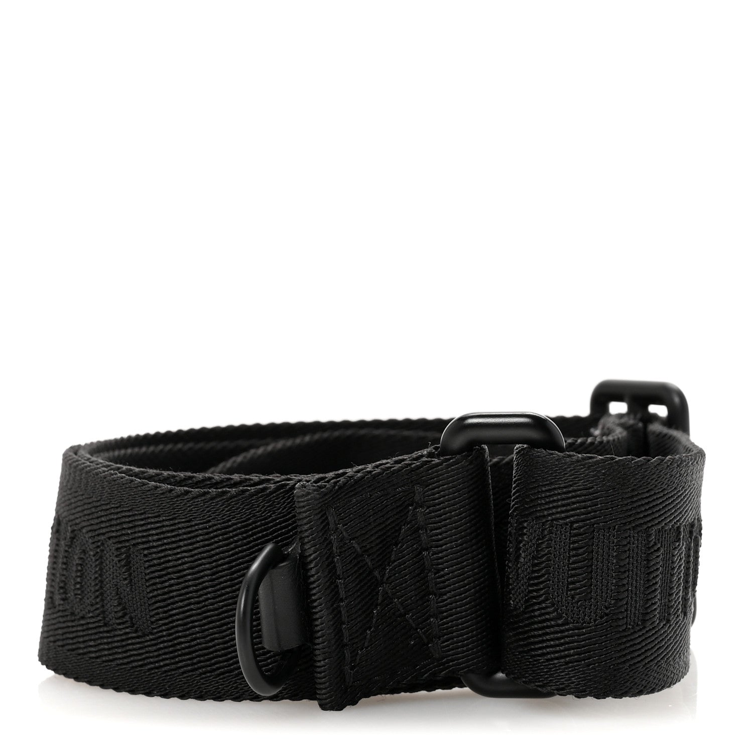 Louis Vuitton Nylon Calfskin Shoulder Strap Black Black 2 of 6