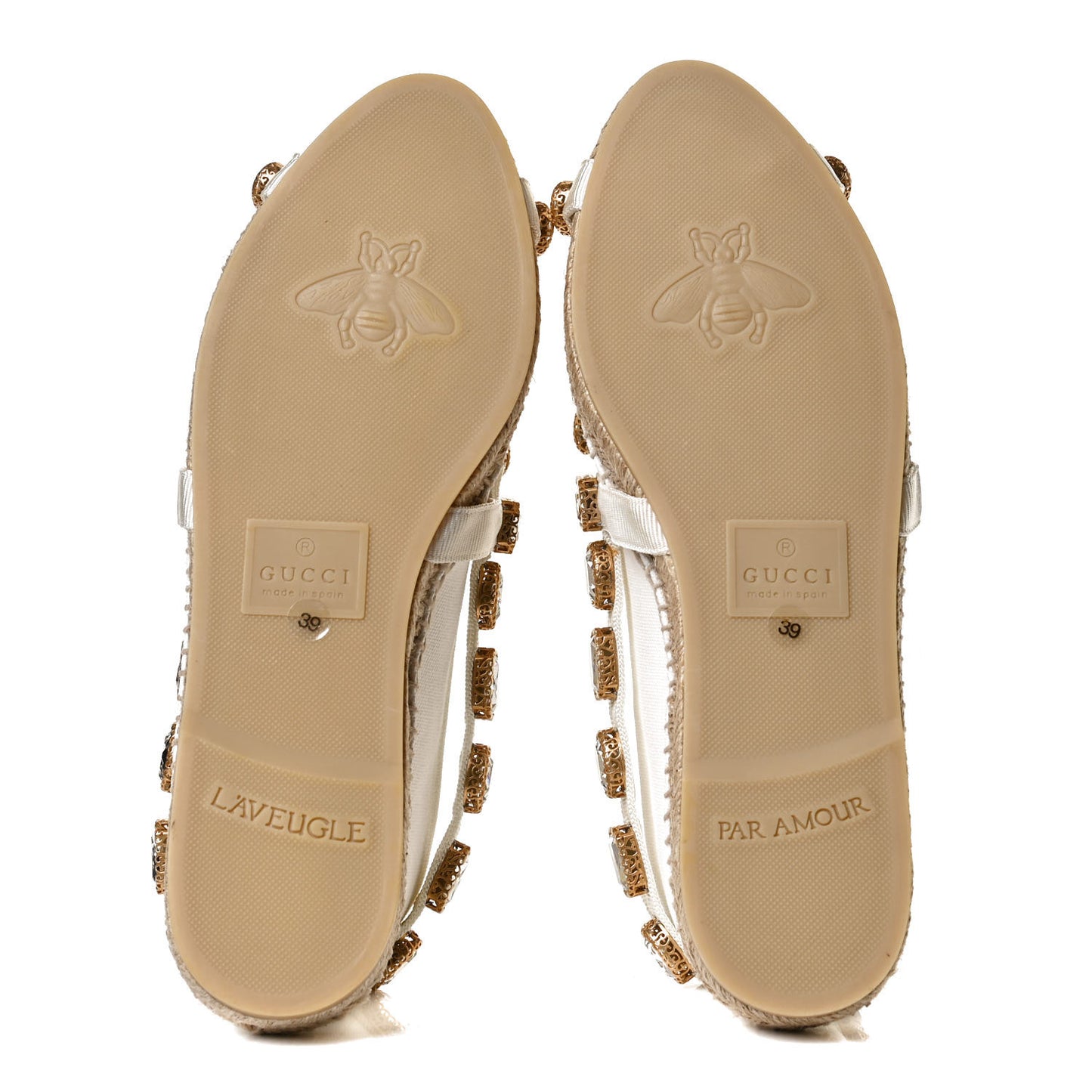 Canvas Crystal Embellished Espadrilles 39 Great White