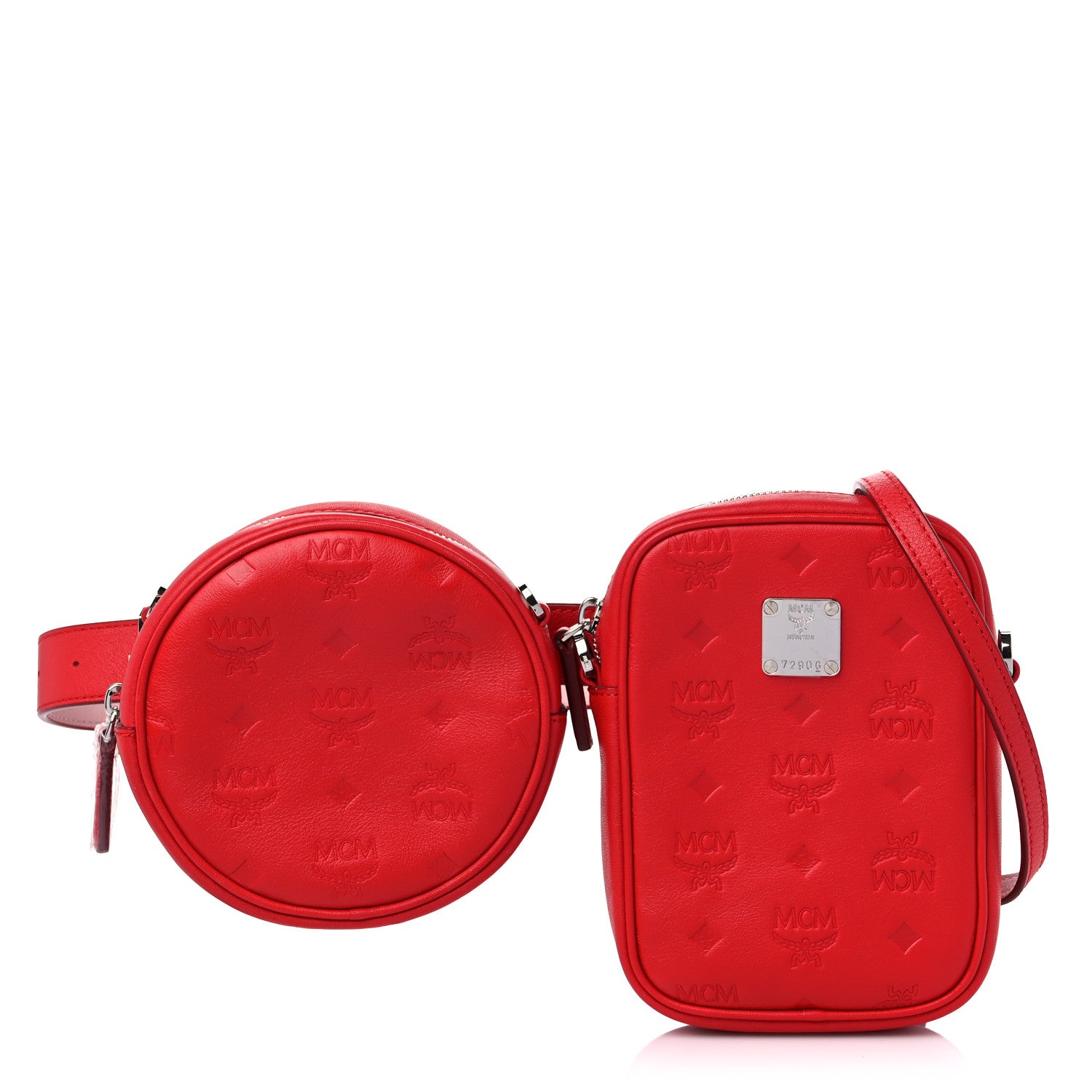 MCM Calfskin Ottomar Original Belt Bag Red Pink 1 of 11
