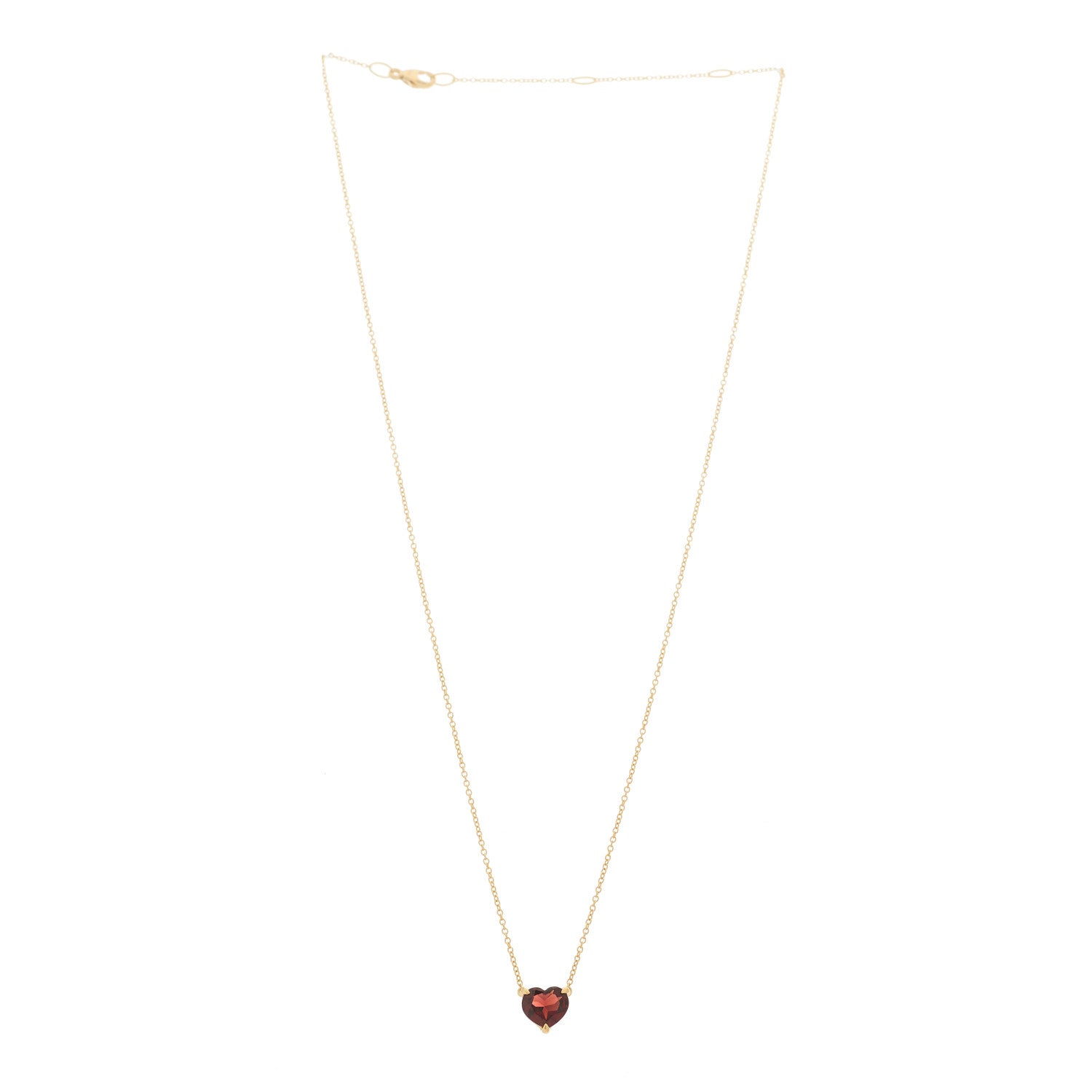David Yurman 18K Yellow Gold Garnet Heart Pendant Necklace 3 of 6