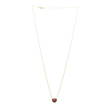 David Yurman 18K Yellow Gold Garnet Heart Pendant Necklace 3 of 6