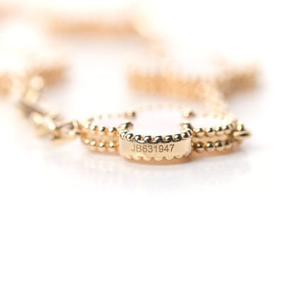 Van Cleef & Arpels 18K Yellow Gold Mother of Pearl 5 Motifs Vintage Alhambra Bracelet 6 of 8