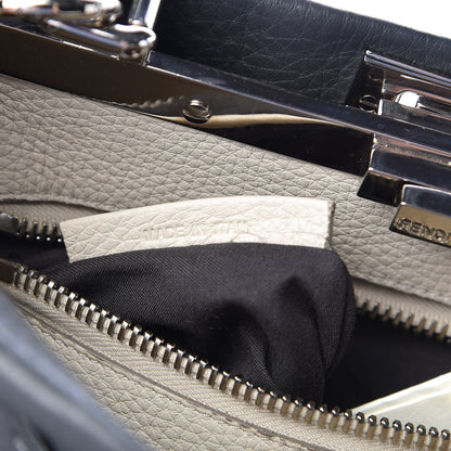 Fendi Cuoio Romano Selleria Bi-Color Medium Peekaboo Iconic Satchel Asfalto Latte 8 of 14
