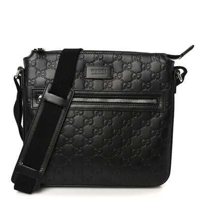 Gucci Guccissima Signature Small Messenger Bag Black 1 of 11