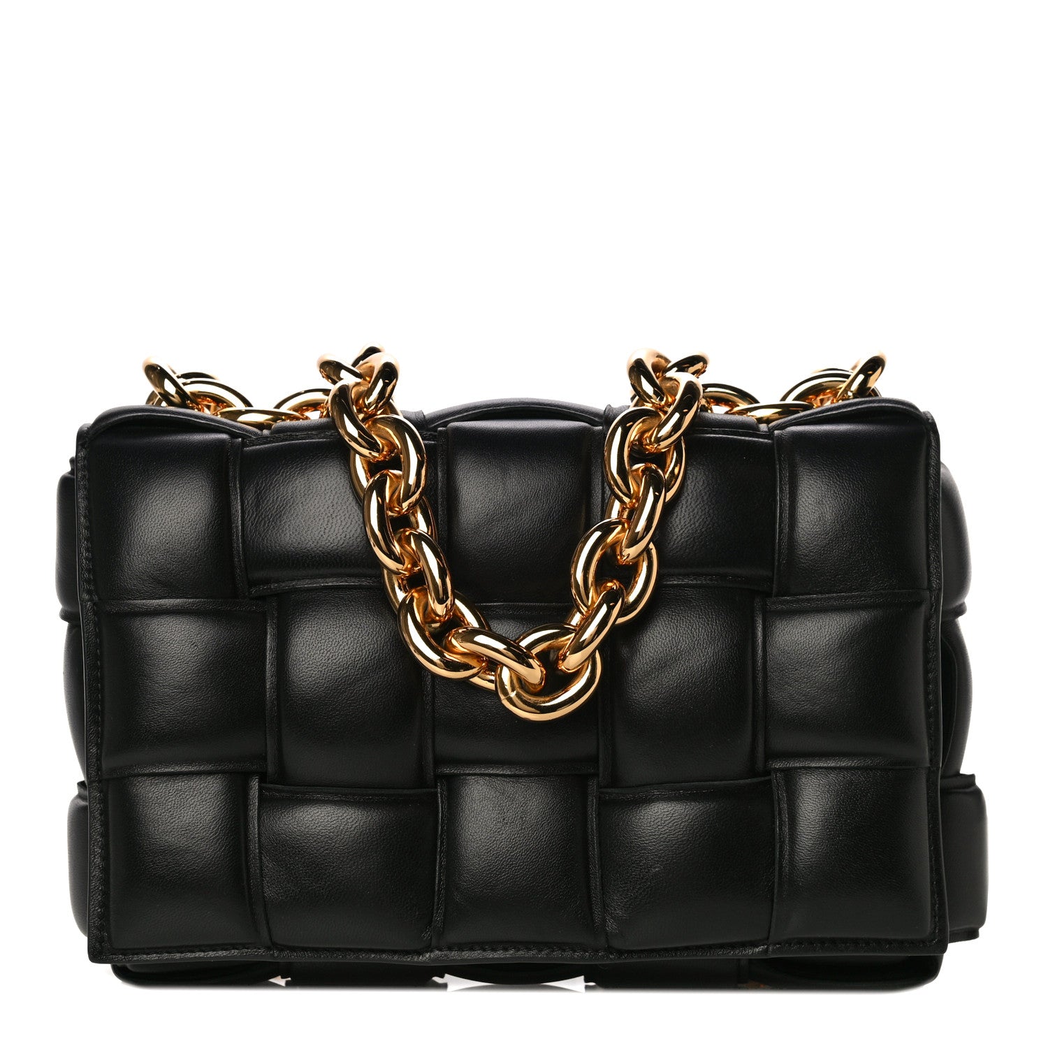 Bottega Veneta Lambskin Maxi Intreccio Padded Chain Cassette Crossbody Bag Black 3 of 16