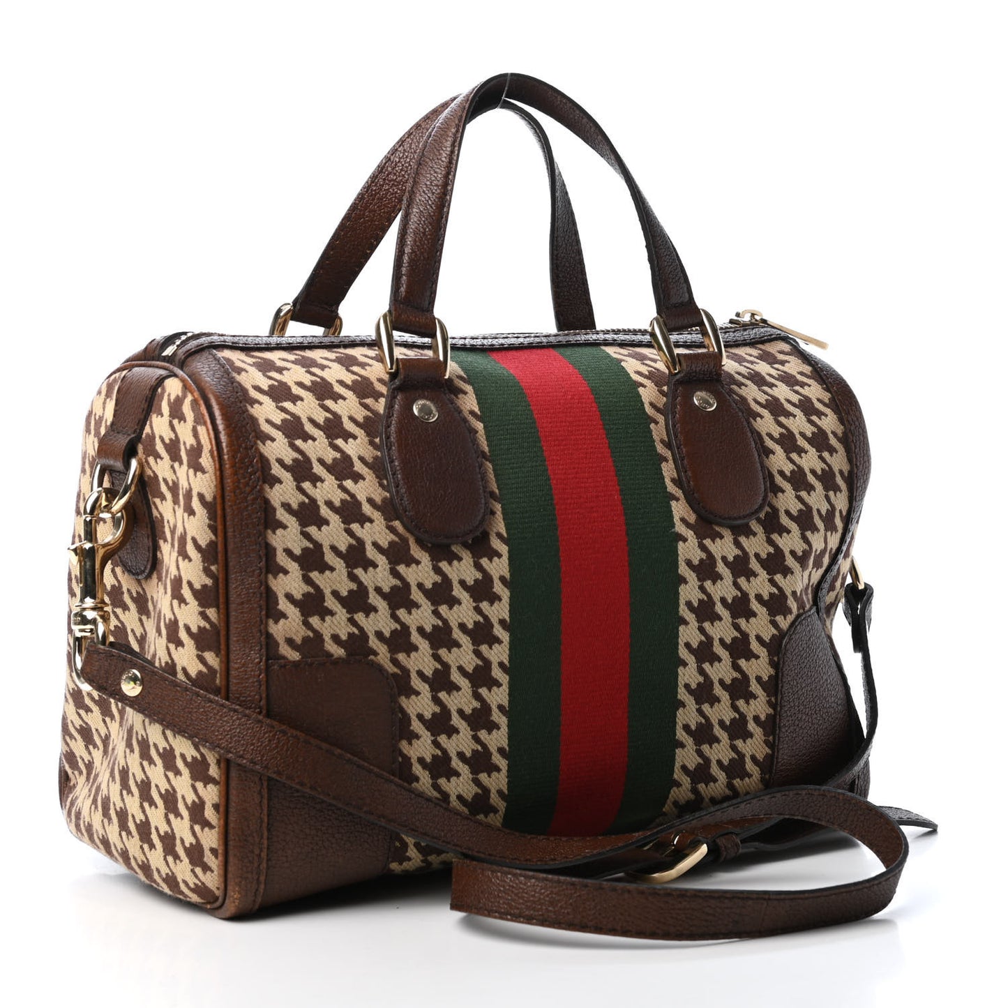 Fabric Pied De Poule Seventies Web Boston Brown
