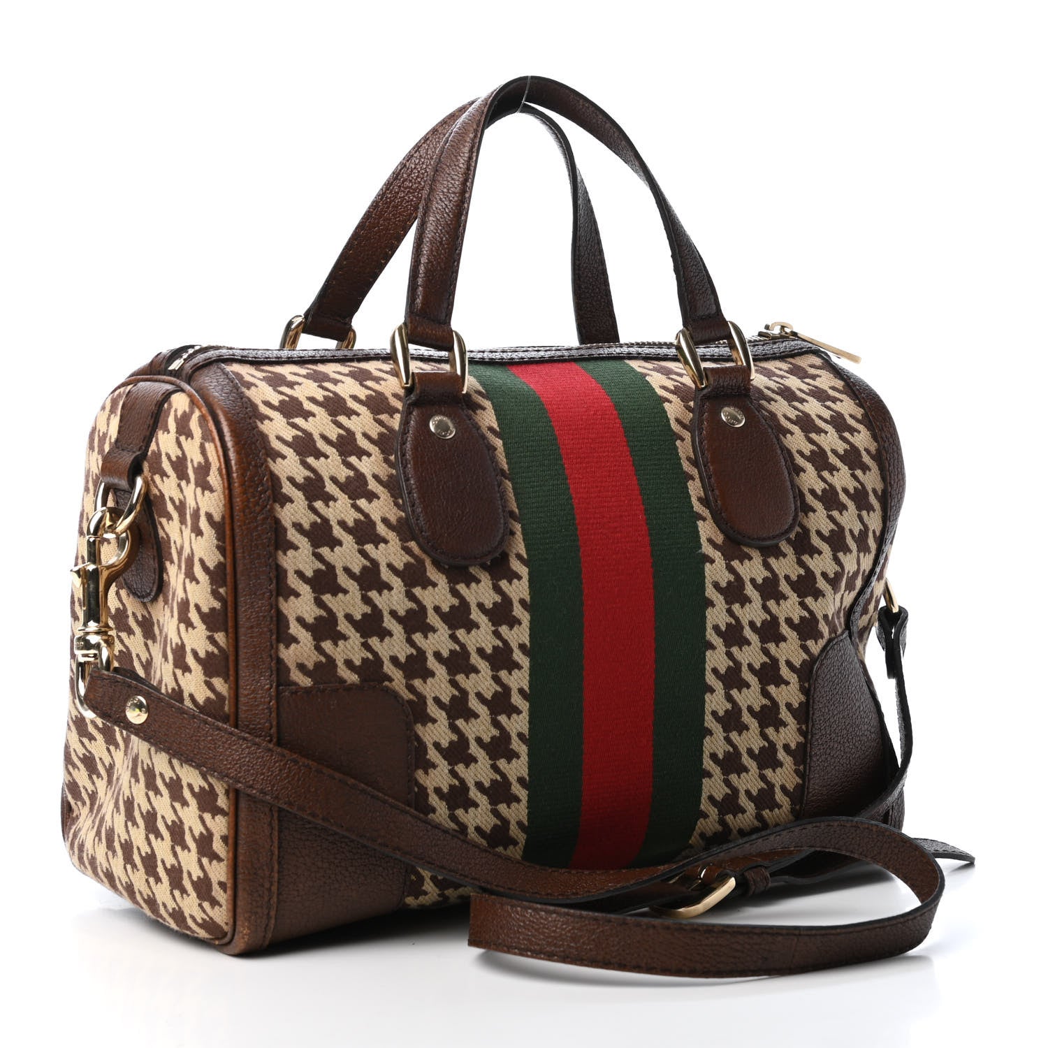 Gucci Fabric Pied De Poule Seventies Web Boston Brown 2 of 4