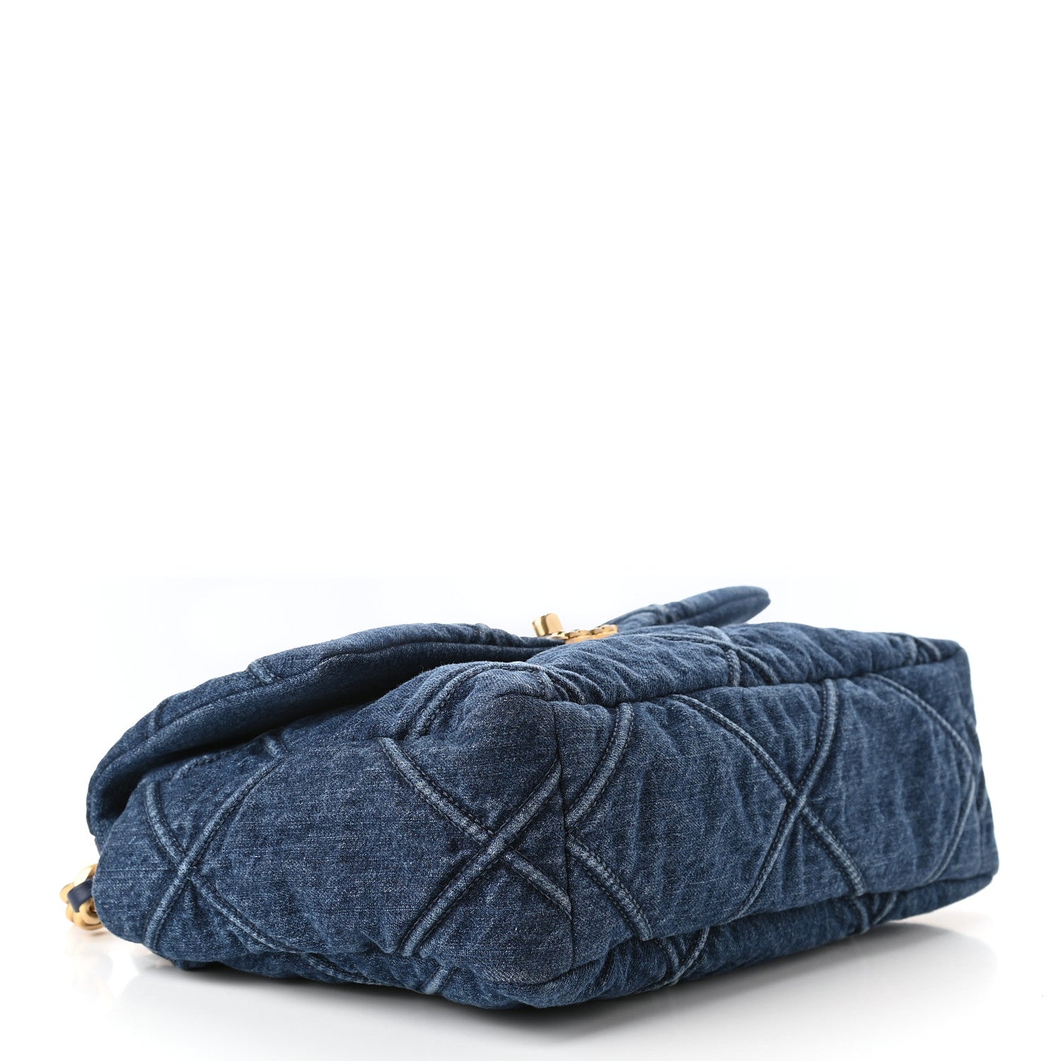 Chanel Denim Quilted Large Chanel 19 Flap Blue 4 of 9