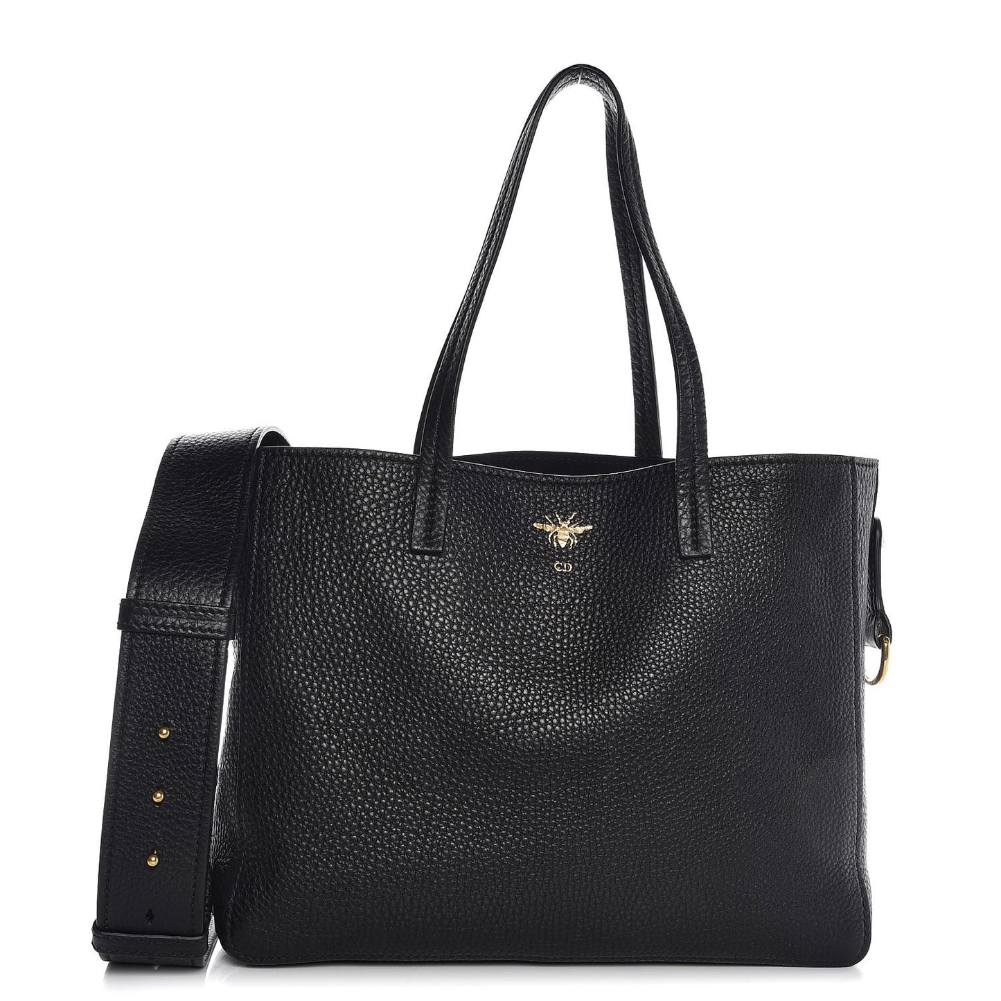 Grained Calfskin D-Bee Shopper Black