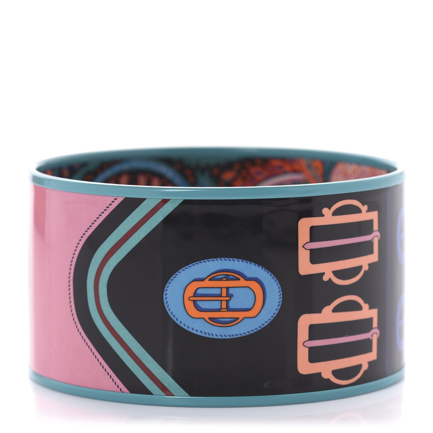 Hermes Enamel Printed Le Jardin De La Maharani Extra Wide Bracelet 70 Graffitis Craft 3 of 5