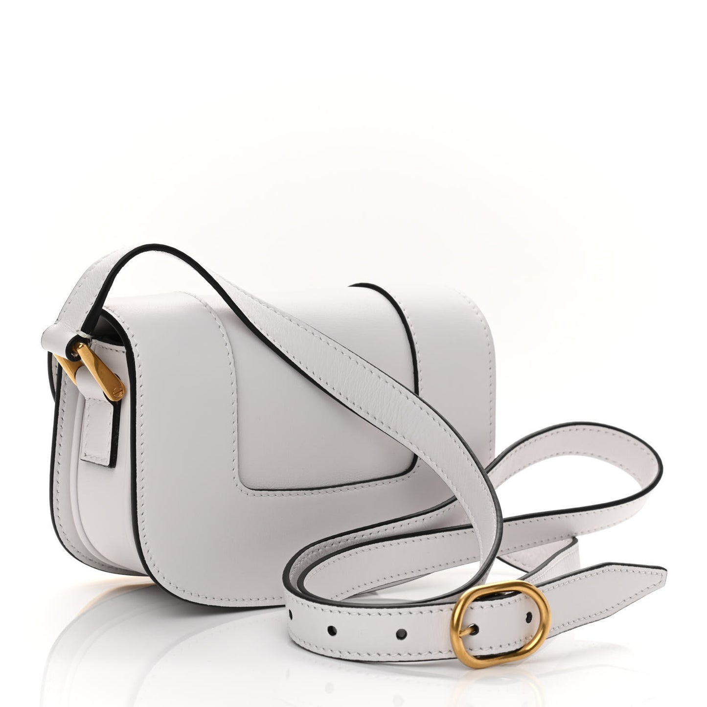 Calfskin Small Supervee Crossbody Bag Optic White