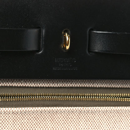 Hermes Toile H Berline Vache Hunter Herbag Zip PM 31 Kaki Black 8 of 11