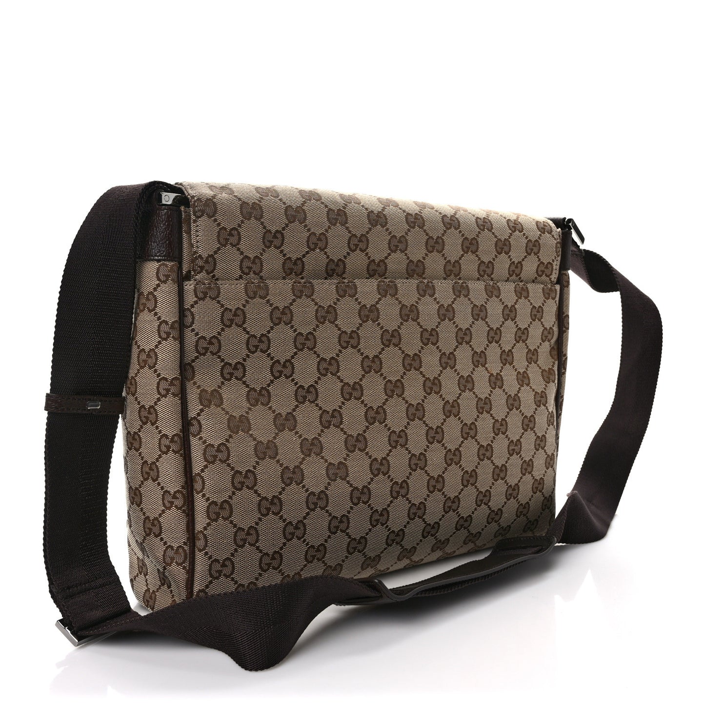 Monogram Small Flap Messenger Bag Beige Dark Brown