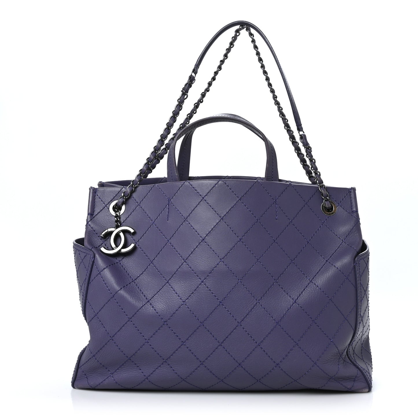 Calfskin CC Pocket Tote Purple