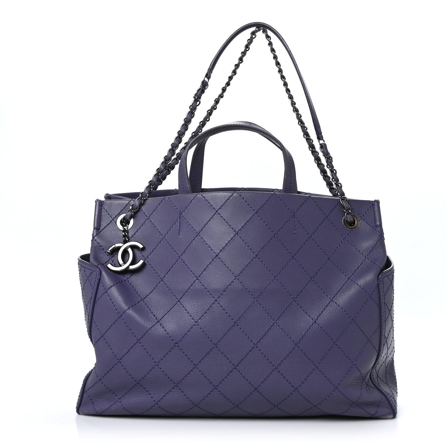 Chanel Calfskin CC Pocket Tote Purple 1 of 11