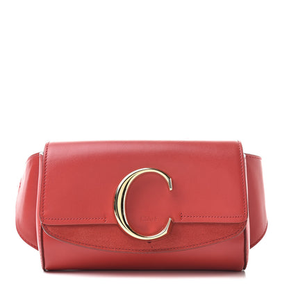 Chloe Calfskin Suede C Belt Bag Plaid Red 1 of 12