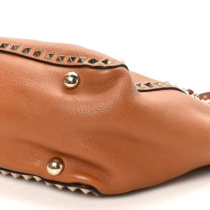 Valentino Garavani Pebbled Calfskin Medium Rockstud Tote  Light Cuir 9 of 9