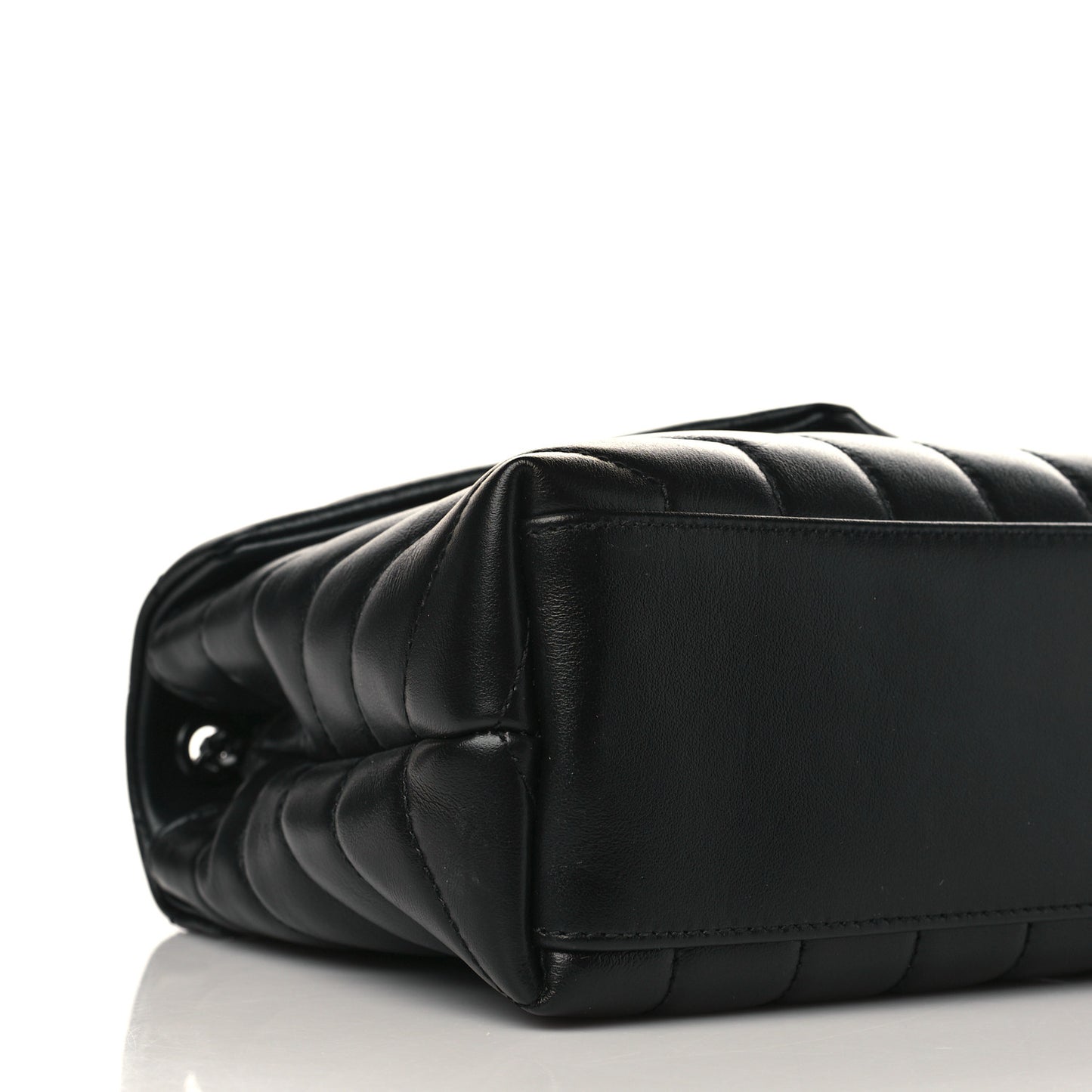 Calfskin Y Quilted Monogram Monochrome Small Loulou Chain Satchel Black