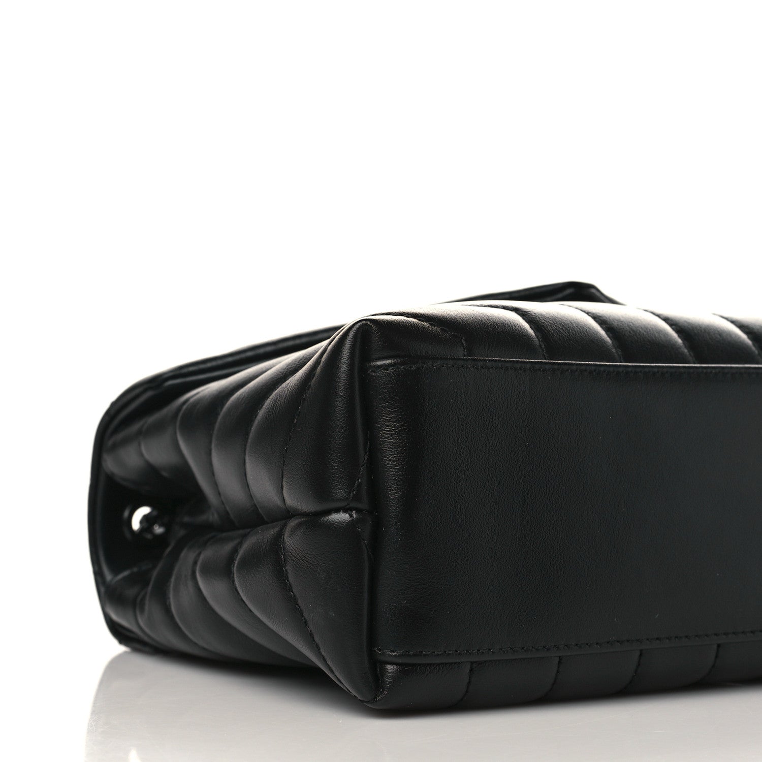 Saint Laurent Calfskin Y Quilted Monogram Monochrome Small Loulou Chain Satchel Black 8 of 9