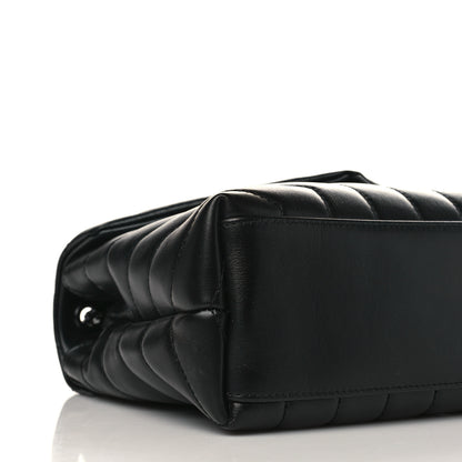 Saint Laurent Calfskin Y Quilted Monogram Monochrome Small Loulou Chain Satchel Black 8 of 9