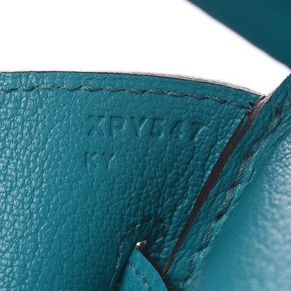 Hermes Taurillon Clemence Birkin 30 Bleu Paon 25 of 31