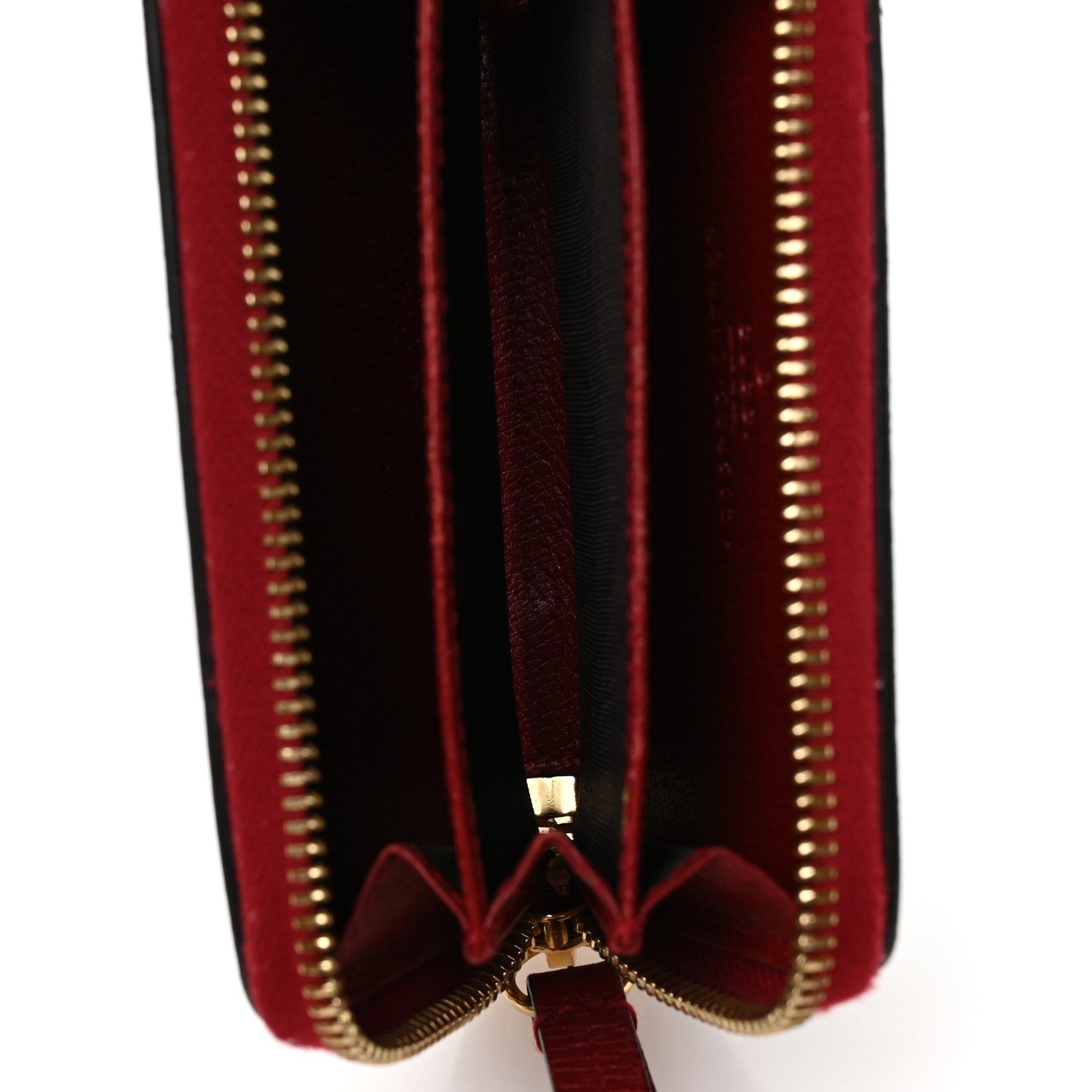 Gucci GG Supreme Monogram Tian Zip Around Card Case Wallet Beige Multicolor Red 10 of 12