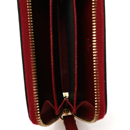 Gucci GG Supreme Monogram Tian Zip Around Card Case Wallet Beige Multicolor Red 10 of 12
