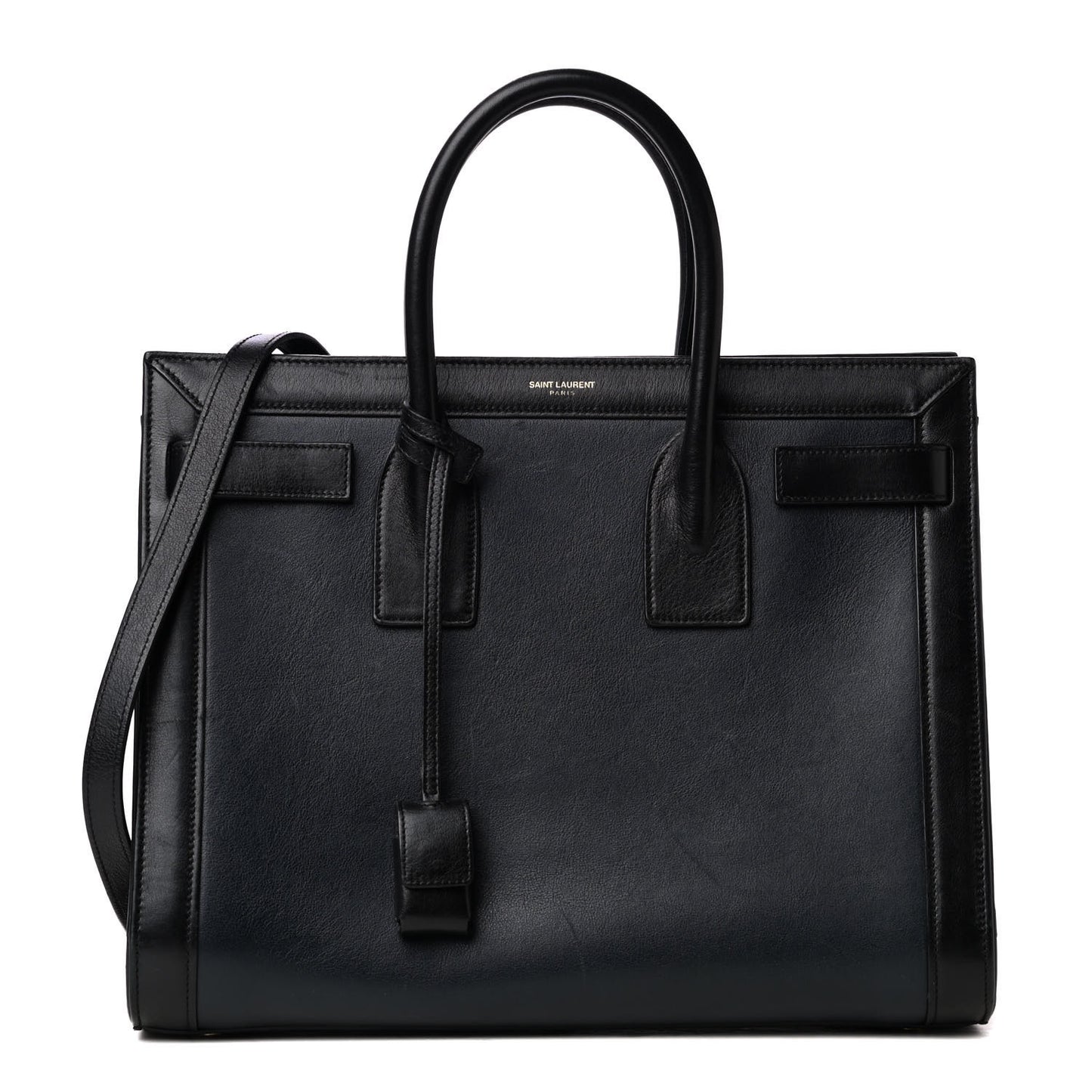 Calfskin Small Bi-Color Sac De Jour Marine Black