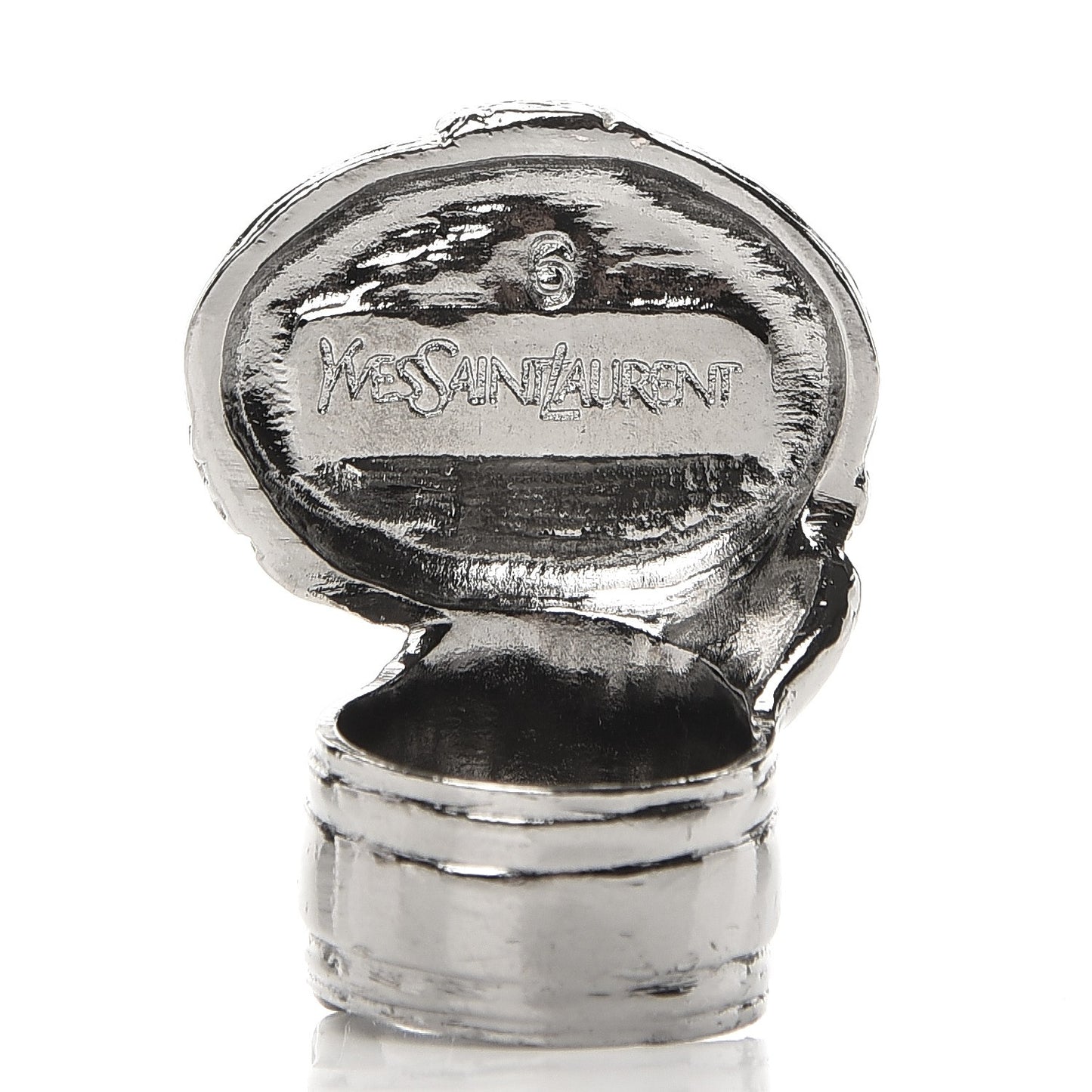 Glass Cabochon Arty Ovale Ring 6 Black Cipria