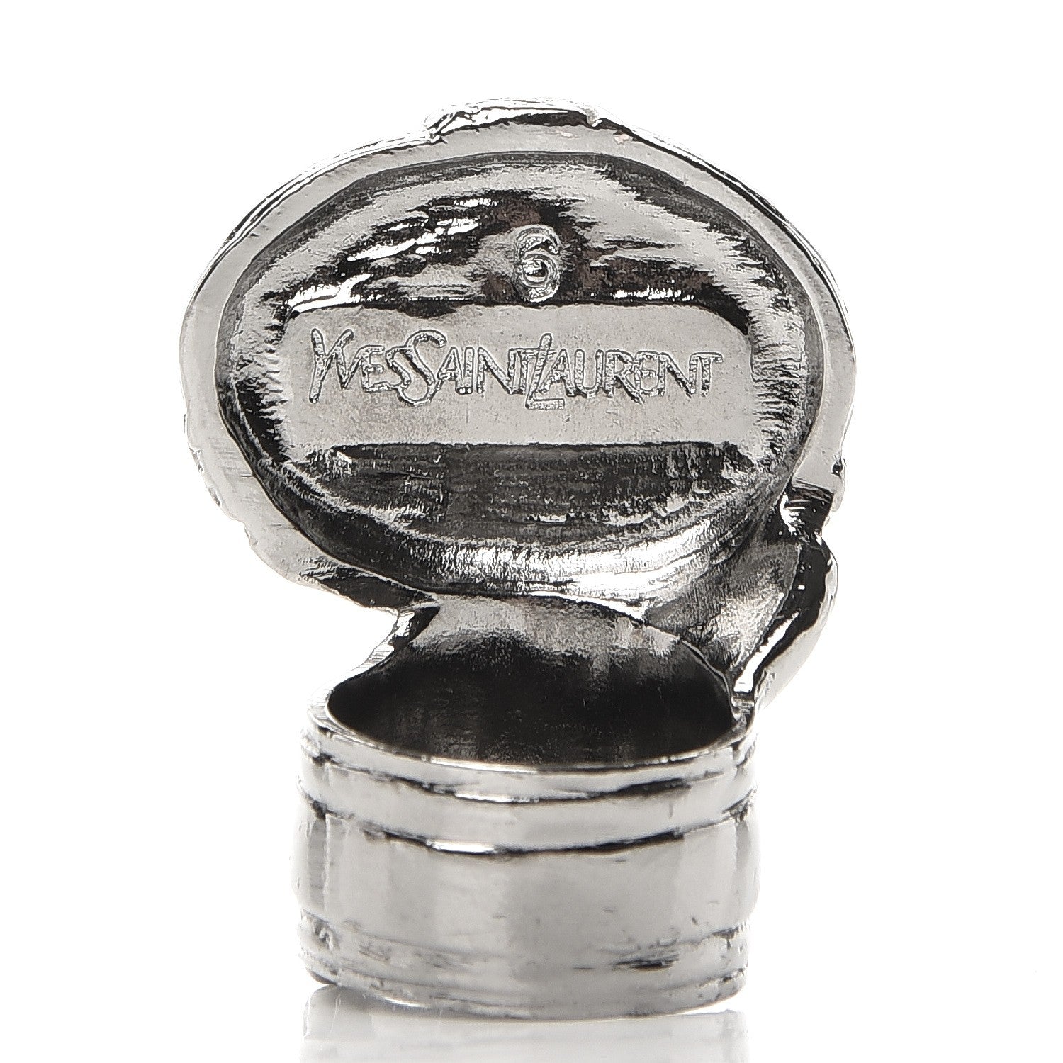Saint Laurent Glass Cabochon Arty Ovale Ring 6 Black Cipria 3 of 4