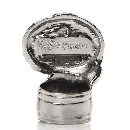 Saint Laurent Glass Cabochon Arty Ovale Ring 6 Black Cipria 3 of 4