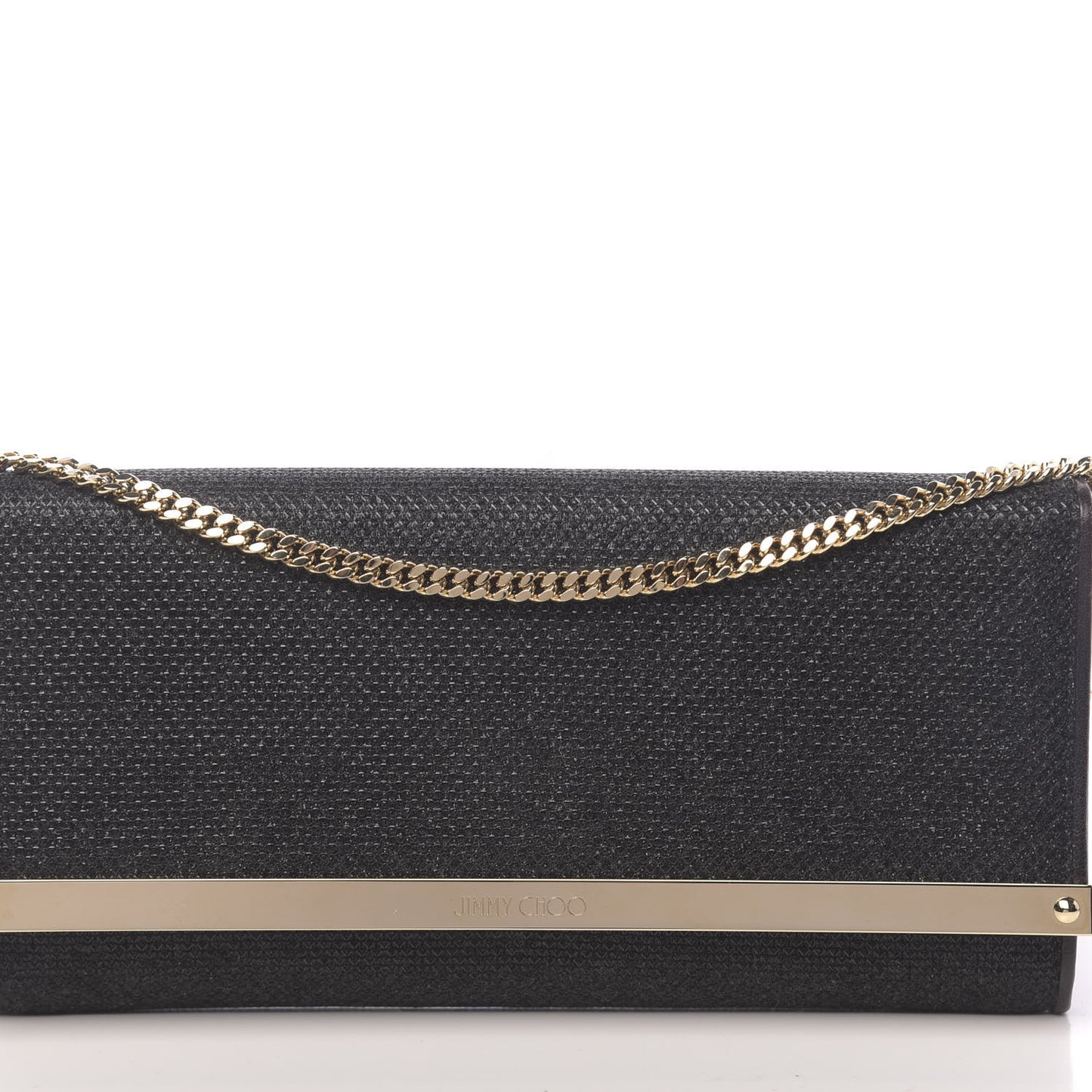 Glitter Fabric Milla Chain Wallet Black