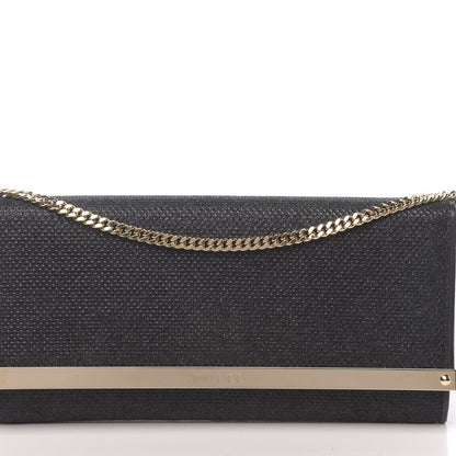 Jimmy Choo Glitter Fabric Milla Chain Wallet Black 9 of 10