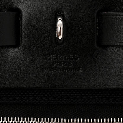 Hermes Military Toile Vache Hunter Herbag Zip Retourne 31 PM Black 7 of 11