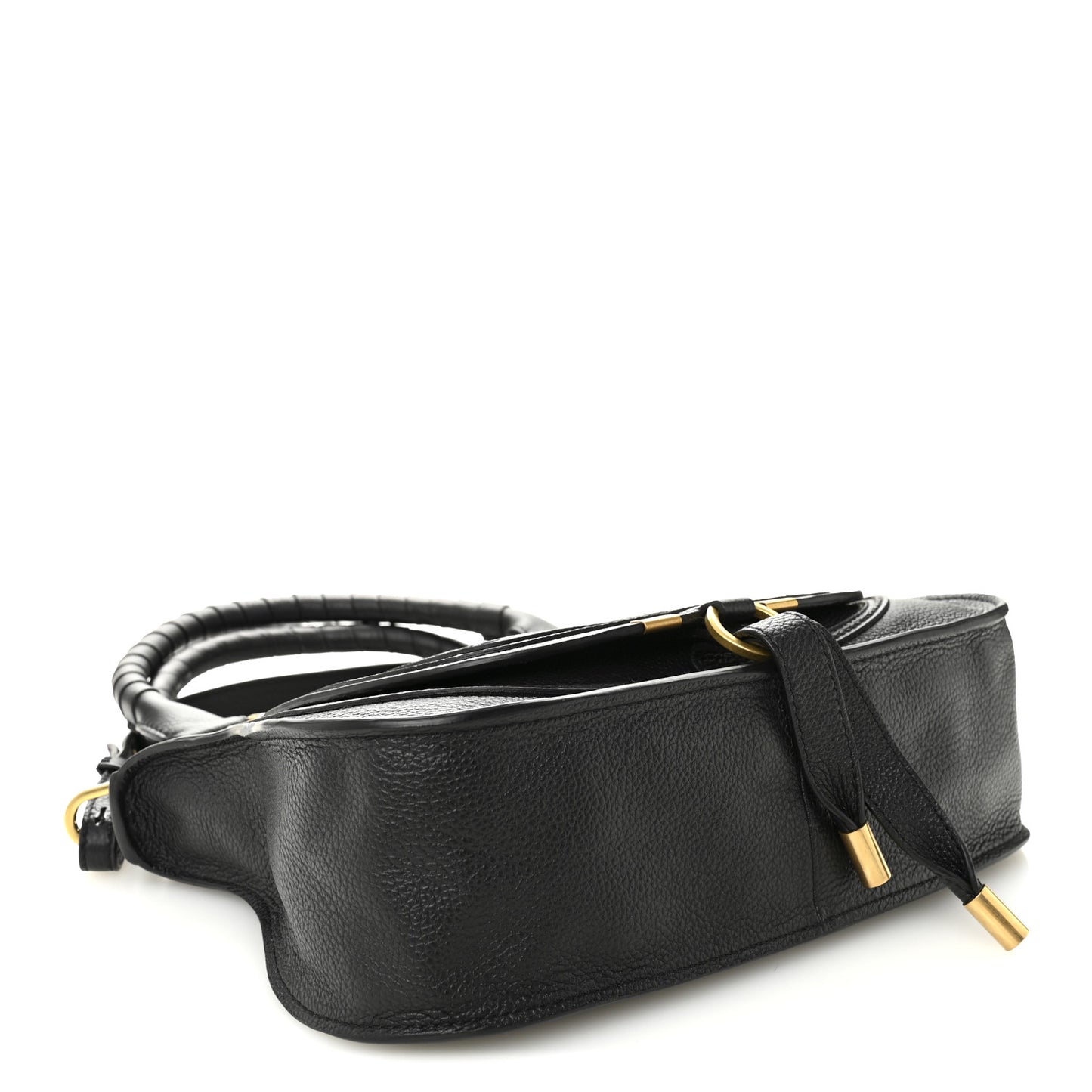 Calfskin Small Marcie Satchel Black