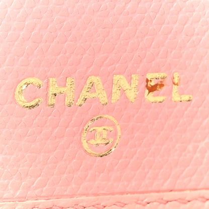 Chanel Caviar CC Button Bi-Fold Wallet Pink 7 of 10