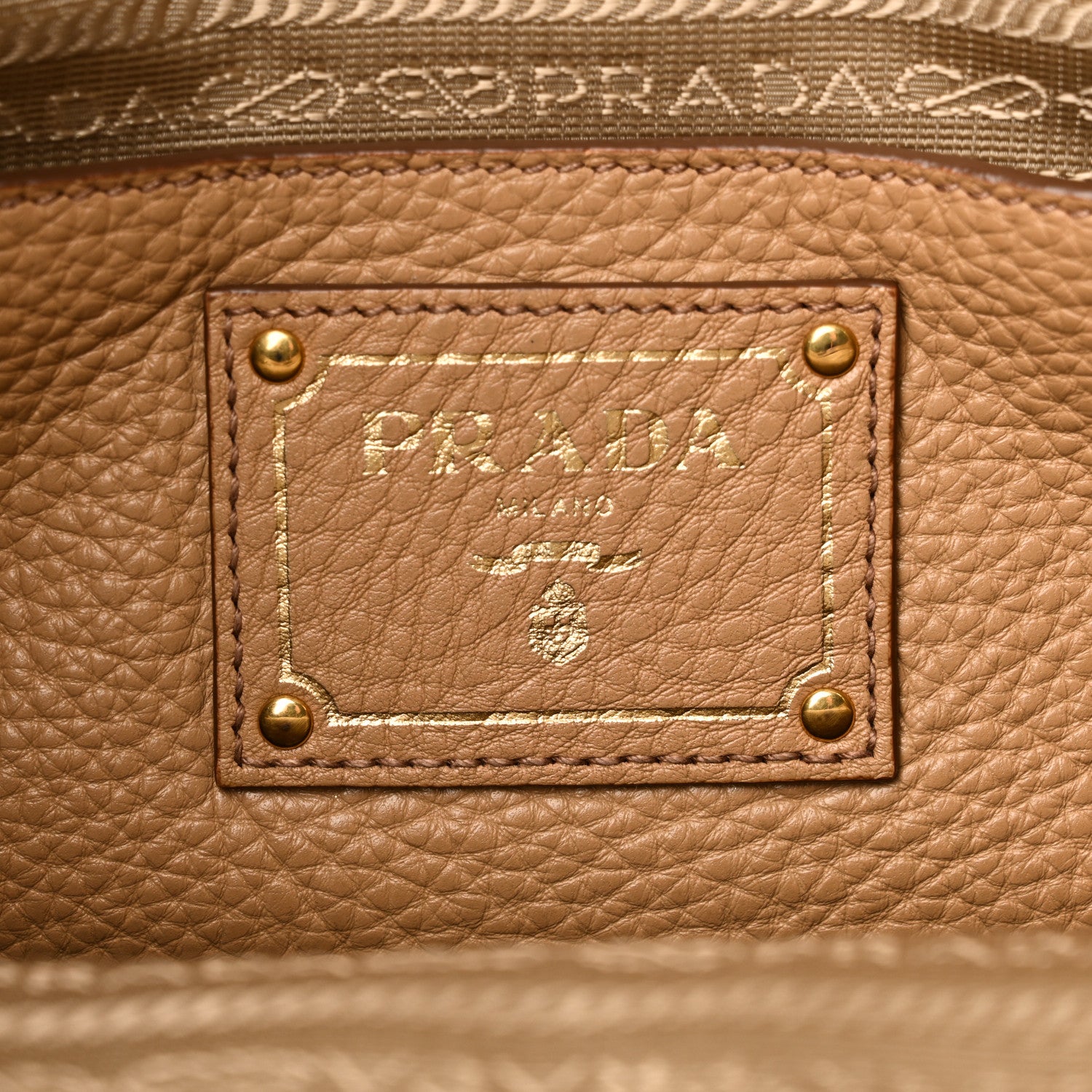 Prada Vitello Daino Front Pocket Shopping Tote Noisette 6 of 9