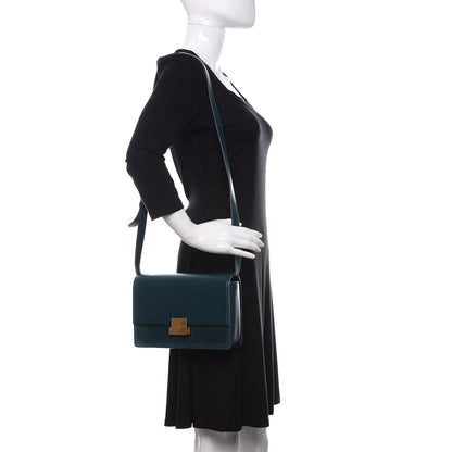 Saint Laurent Smooth Calfskin Suede Medium Bellechasse Dark Turquoise 2 of 9