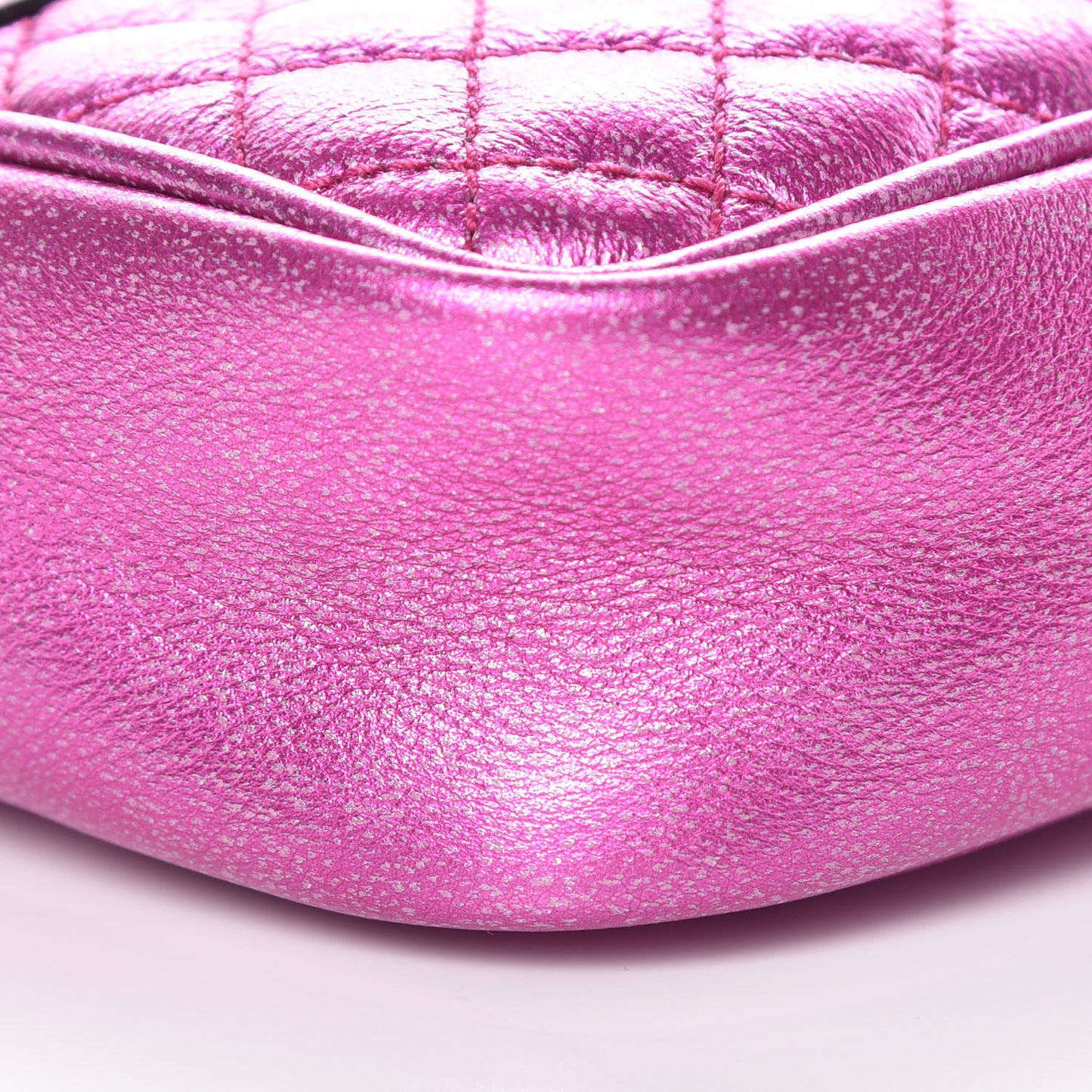Laminated Nappa Trapuntata Mini Zumi Shoulder Bag Fuxia