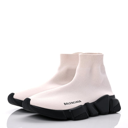 Balenciaga Neoprene Knit Womens Speed Sneakers 38 White Black 3 of 11