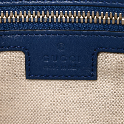 Gucci Calfskin GG Tennis Embossed Medium Wristlet Messenger Bag Intense Metal Blue 7 of 10